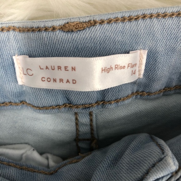 Lauren Conrad High Rise Flare Mom Jeans; Lightwash DIY Soft Stretch SZ 14 - Picture 4 of 10